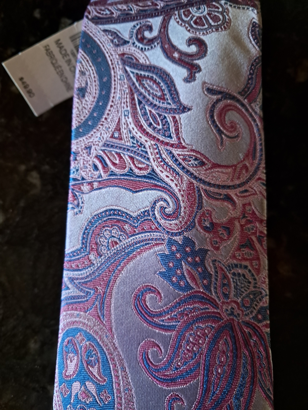 Express Paisley Silk Tie in Lavender, Pink and Blue